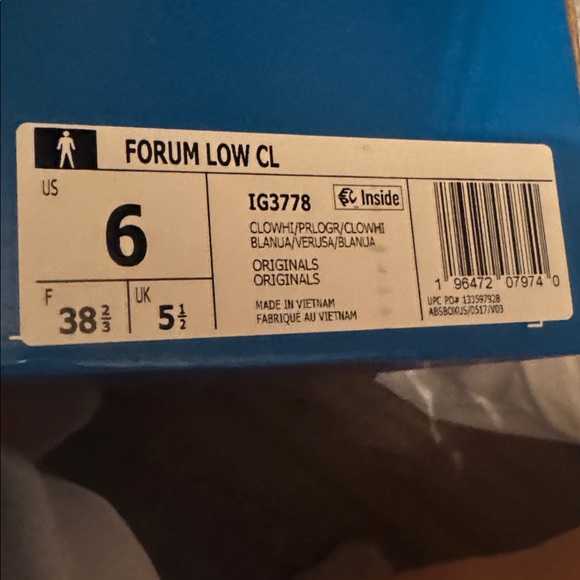 Worn Once: adidas Originals Forum Low Classic trainers - Men's 6 - Picture 7 of 7
